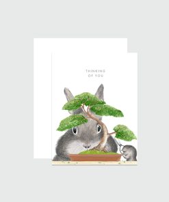 Greeting Card - Bonsai Bunny Thinking of You