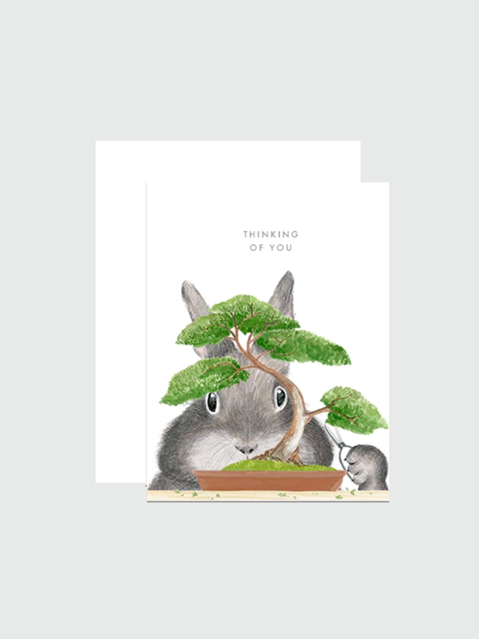 Greeting Card - Bonsai Bunny Thinking of You
