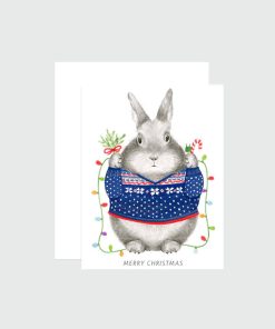 Greeting Card - Christmas Sweater Bunny