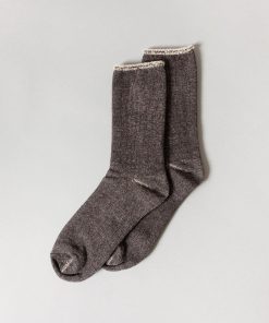 Silk Cotton Lounge Socks - Charcoal