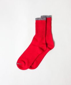 Silk Cotton Socks, Red