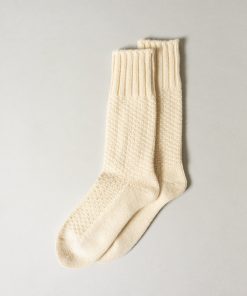 Wool Cotton Boots Socks, Ivory