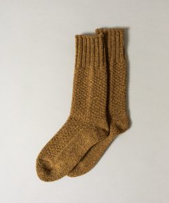 Wool Cotton Boots Socks, Mustard