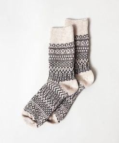 Wool Jacquard Socks, Oatmeal