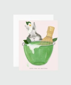 Greeting Card - Bunny Love You So Matcha!