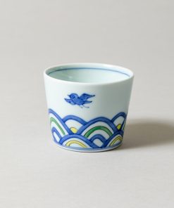 Sometsuke Choko Cup  -  Seigaiha Chidori