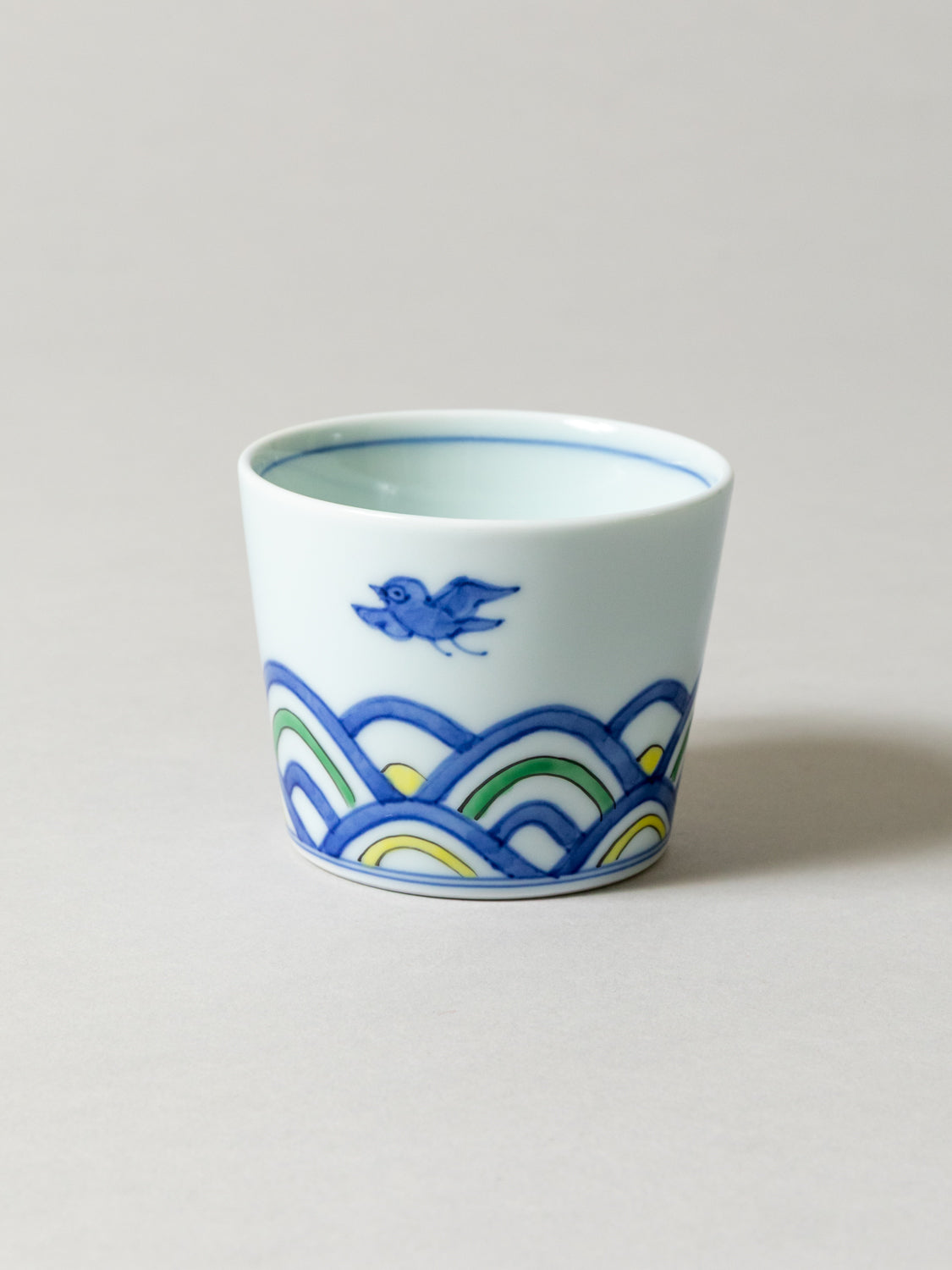 Sometsuke Choko Cup  -  Seigaiha Chidori