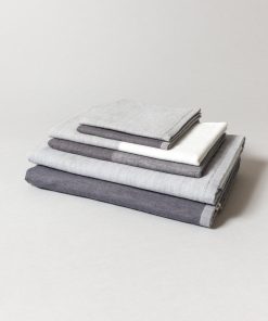 Two-Tone Chambray Towel - Black