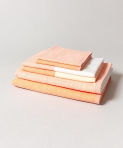 Two Tone Chambray Towel - Orange