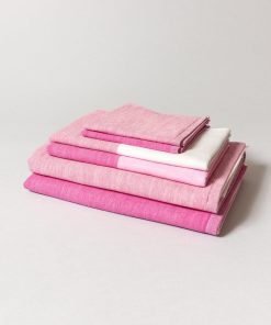 Two Tone Chambray Towel - Pink